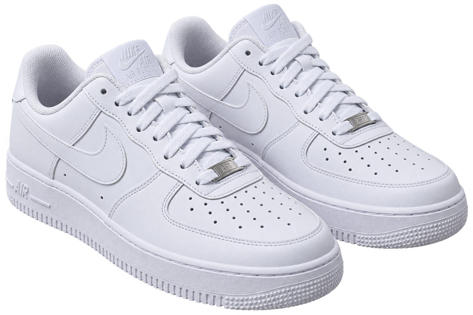 Clean white Nike Air Force 1 ready for customisation