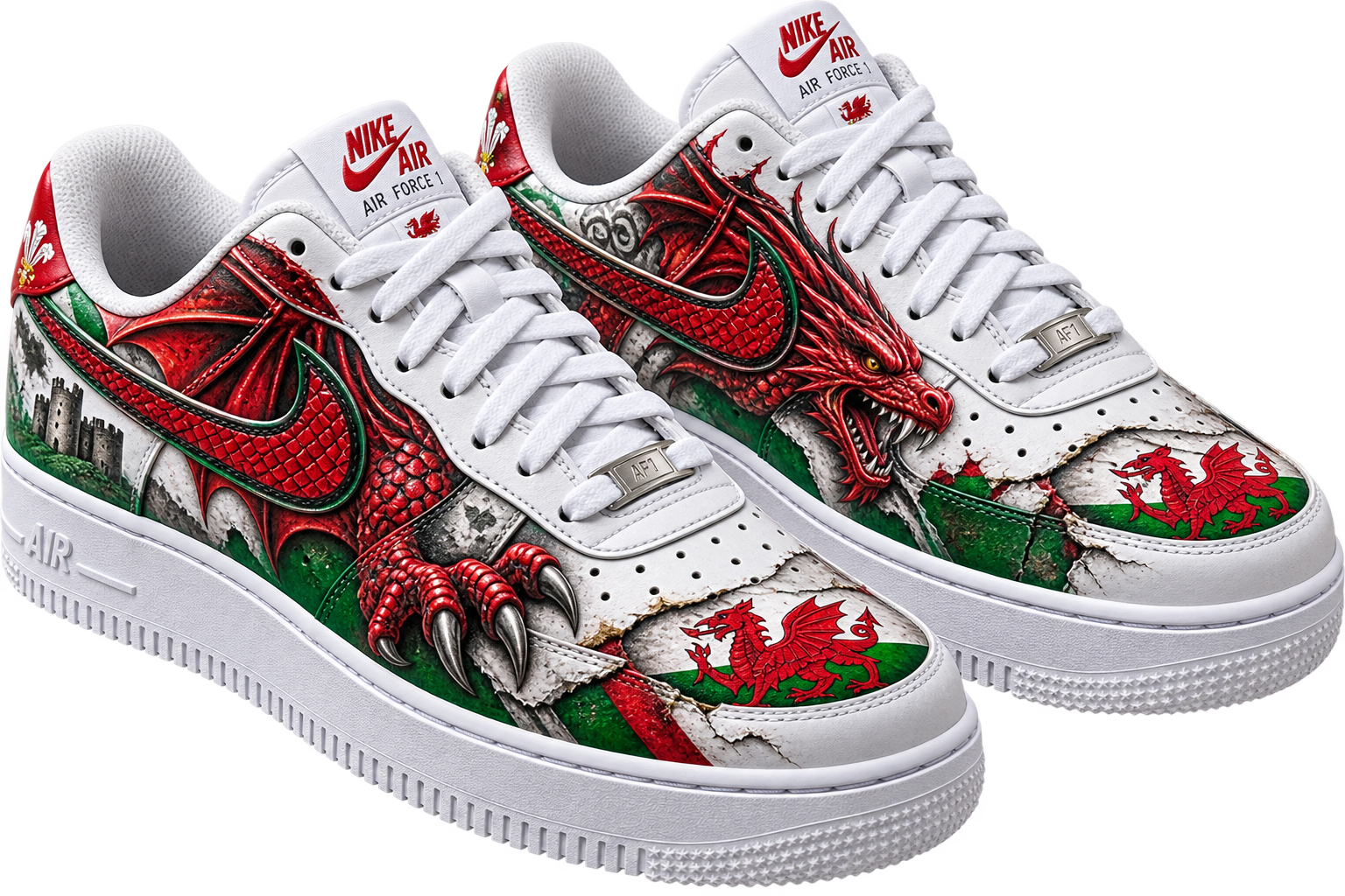 Welsh custom Nike Air Force 1 by The AF1 Studio